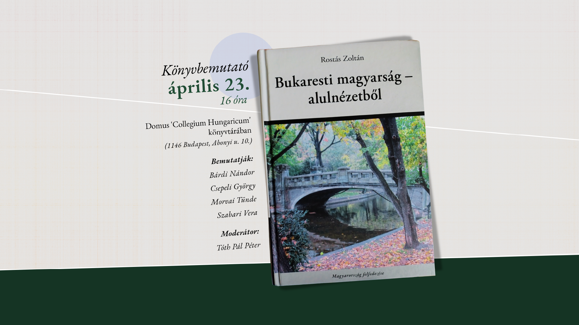 'Rostás Zoltán: Bukaresti magyarság – alulnézetből (könyvbemutató)