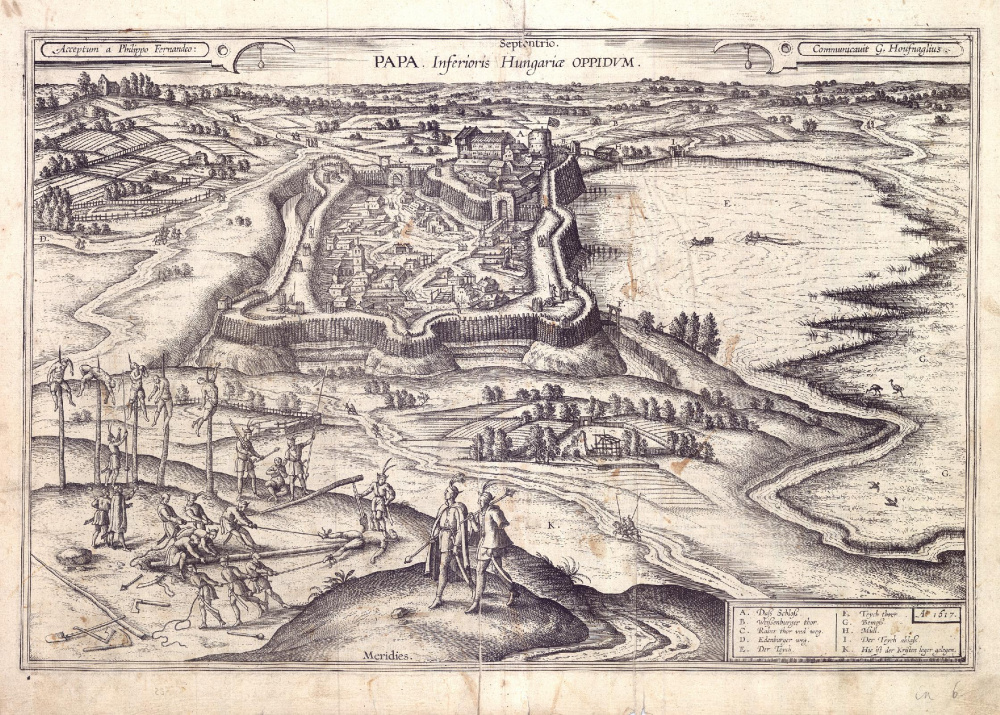 Papa. Inferioris Hungaria. Szerző: Houfnaglius. 1617
