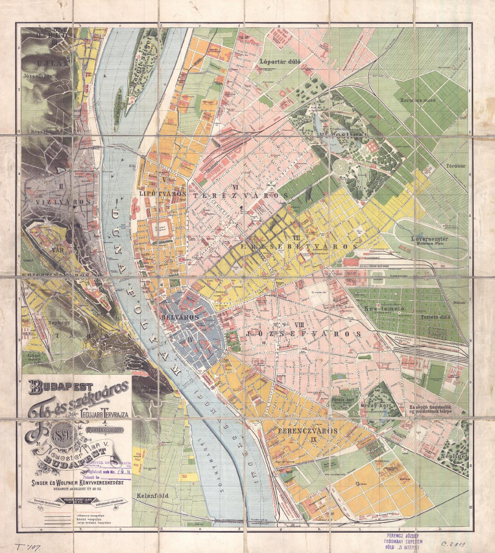 Budapest Fő- és székváros legújabb tervrajza. Szerző: Posner Károly Lajos. 1896.