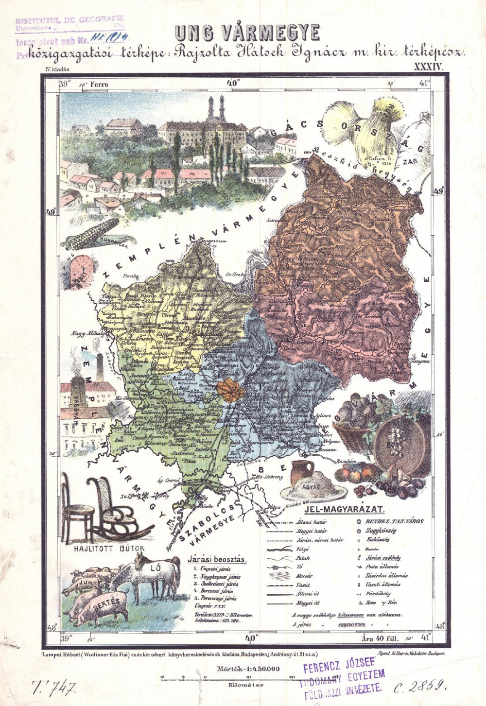 Ung vármegye. Szerző: Hátsek Ignácz. Kiadó: Lampel Róbert. Budapest.