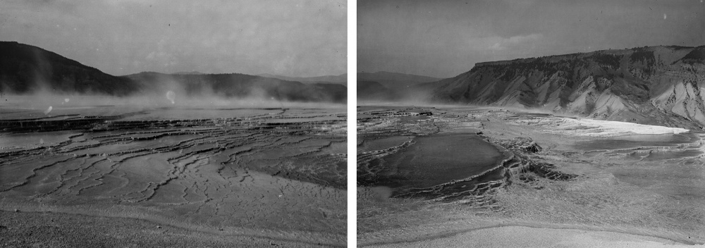 Yellowstone-park. Kis medenczék a Jupiter terrasz tetején. Pan. I.II.db., USA, 1912.IX.3.