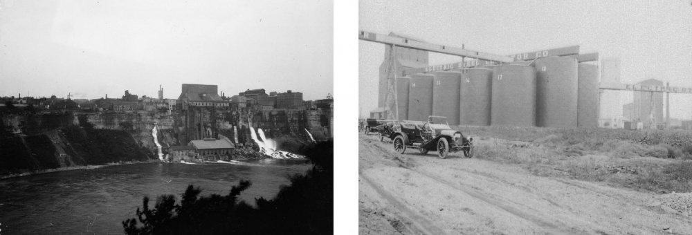 Niagara. gyárak az U.S.A. oldalon a kanyon felett, USA, 1912.VIII.24. / Elevátorok Minneapolisban, USA, 1912.VIII.29.