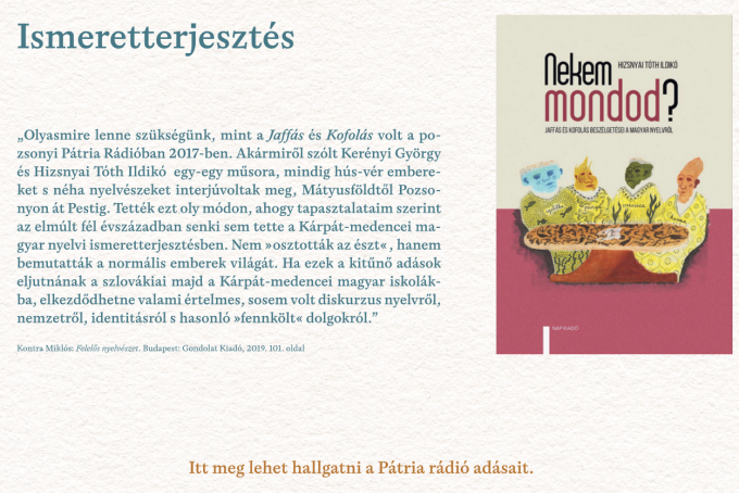 Melyik magyarnak mi az anyanyelve? – Digitális kiadvány A magyar nyelv a Kárpát-medencében kiállítás alapján
