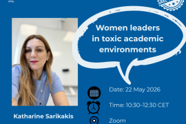 Upcoming Workshop on the Experiences of Women Leaders in Toxic Academic Environments