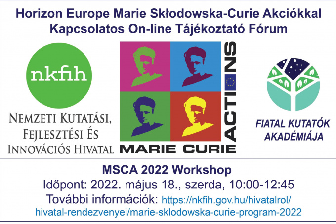 Webinárium a Marie Skłodowska-Curie Actions programról az NKFIH és a Fiatal Kutatók Akadémiája szervezésében
