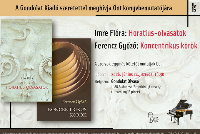 Imre Flóra és Ferencz Győző: közös könyvbemutató a Gondolat Olvasóban